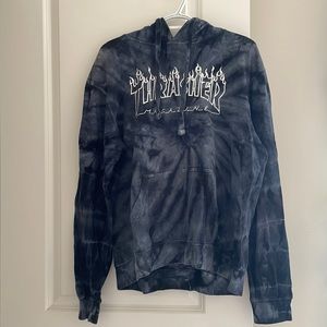 Blue tie dye thrasher hoodie